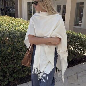 Lightweight White Fringe Scarf